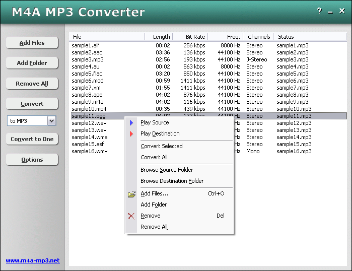 Convert M4A/M4B to MP3 and MP3 to M4A/M4B and support more than 110 file formats